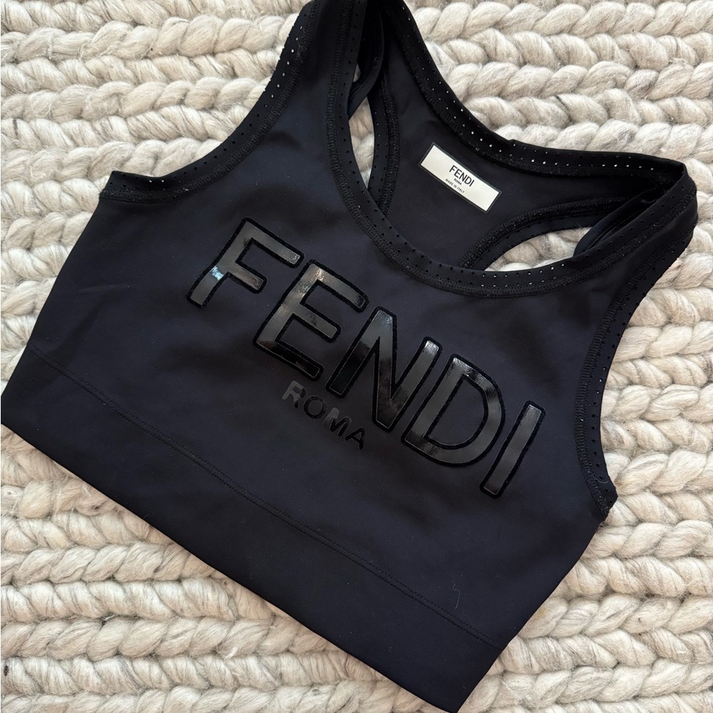 Fendi Sleek Black Sports Bra